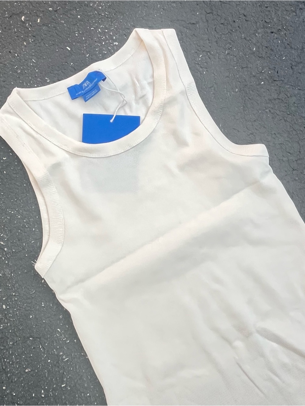 Zara x Aaron Levine collaboration collection Men’s Ribbed White Cotton Tank S